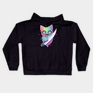 Cute Zombie Cat Party EDM Festival Rave Kids Hoodie